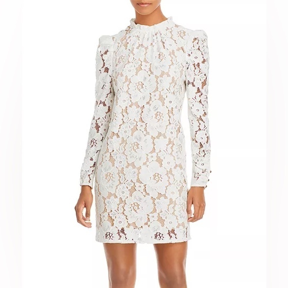 WAYF Lace Long Sleeve Mini Dress, EUC!